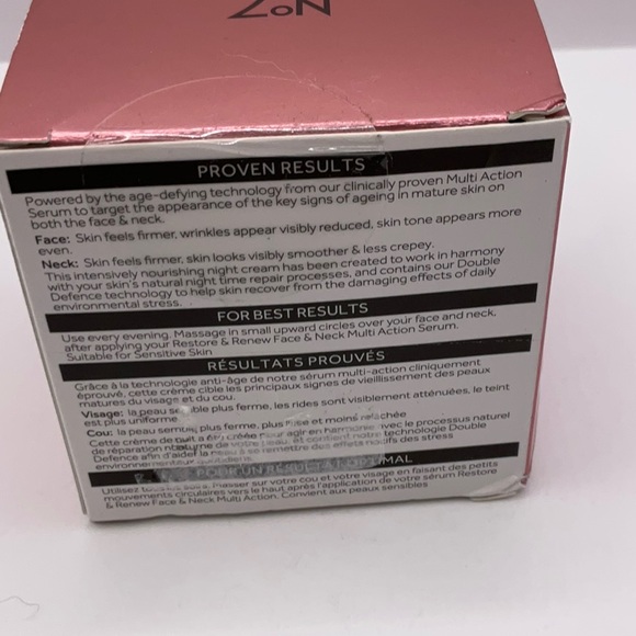 No7 Restore & Renew Face & Neck Multi Action Fragrance Free Night Cream 1.69oz - Picture 2 of 3